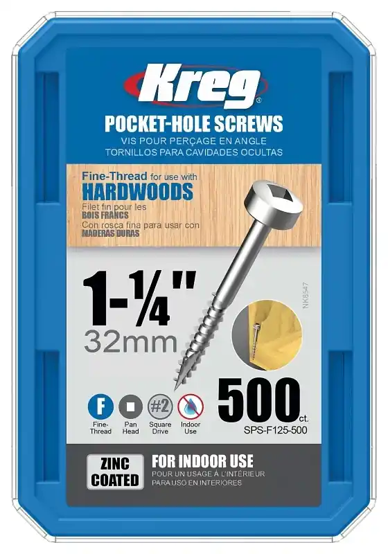Kreg No. 6 X 1-1/4 In. L Square Fine Pocket-Hole Screw 500 Pk