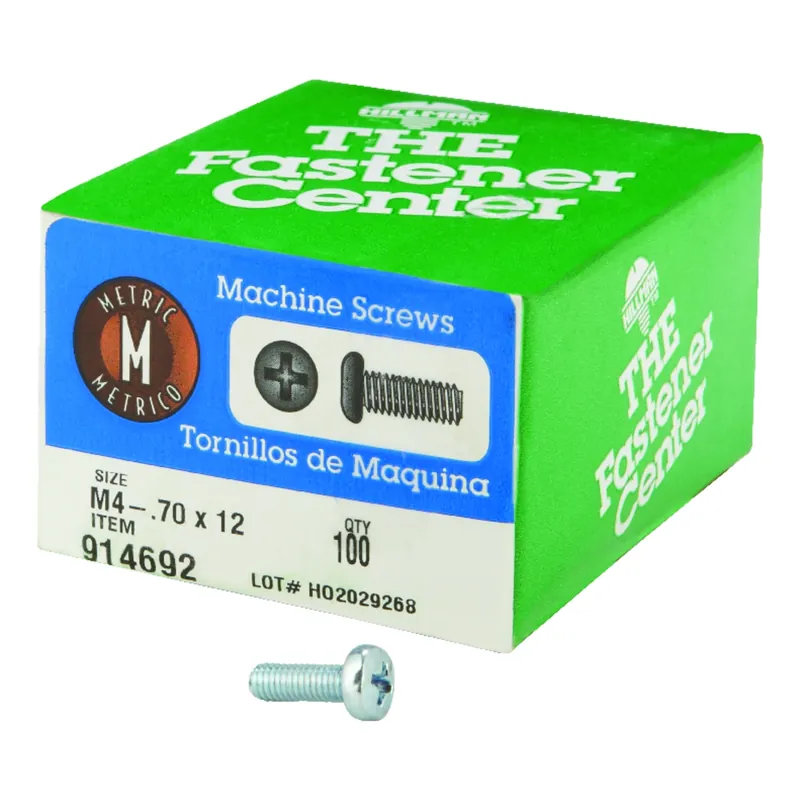 HILLMAN M4-0.7 Ga. X 12 In. L Phillips Pan Head Zinc-Plated Steel Metric Machine Screws 100 Pk