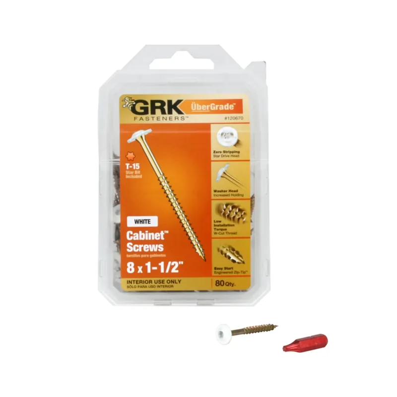 GRK Fasteners No. 8 X 1-1/2 In. L Star Climatek W-Cut Cabinet Screws 80 Pk