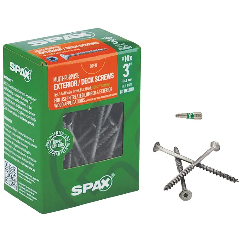 SPAX Multi-Material No. 10 Label X 3 In. L T-20+ Flat Head Serrated Construction Screws