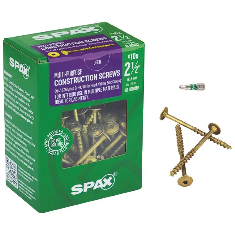 SPAX Multi-Material No. 10 In. X 2-1/2 In. L T-20+ Wafer Head Serrated Construction Screws