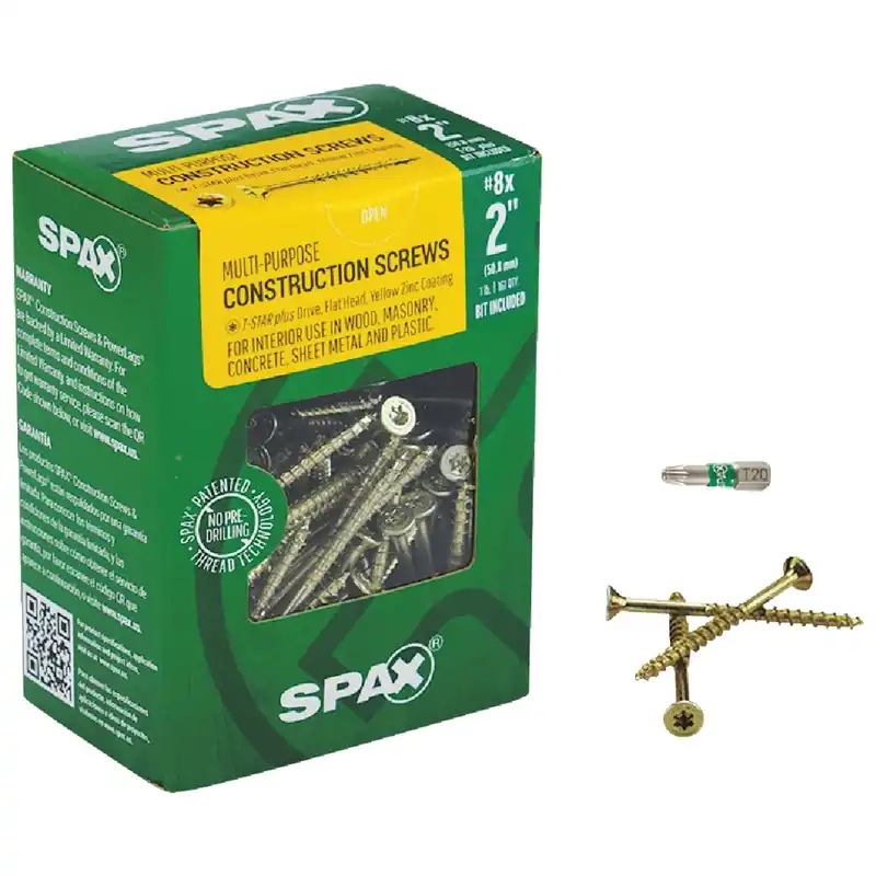SPAX Multi-Material No. 8 In. X 2 In. L T-20+ Flat Head Serrated Construction Screws