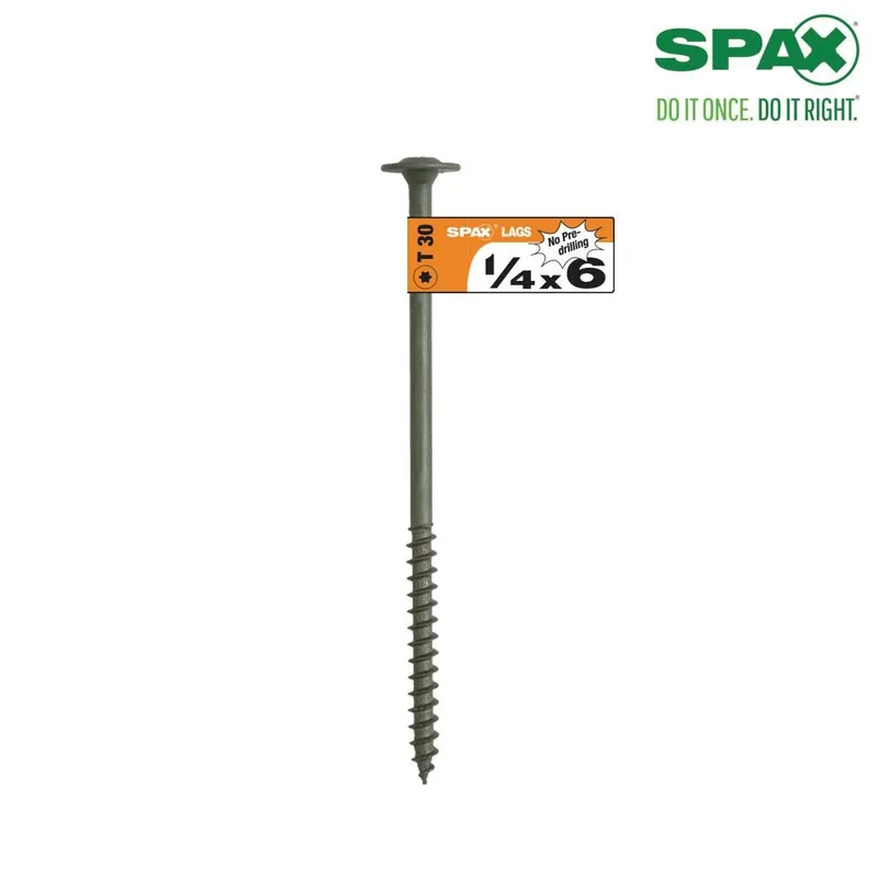 SPAX PowerLags 1/4 In. X 6 In. L Washer High Corrosion Resistant Carbon Steel Lag Screw 1 Pk