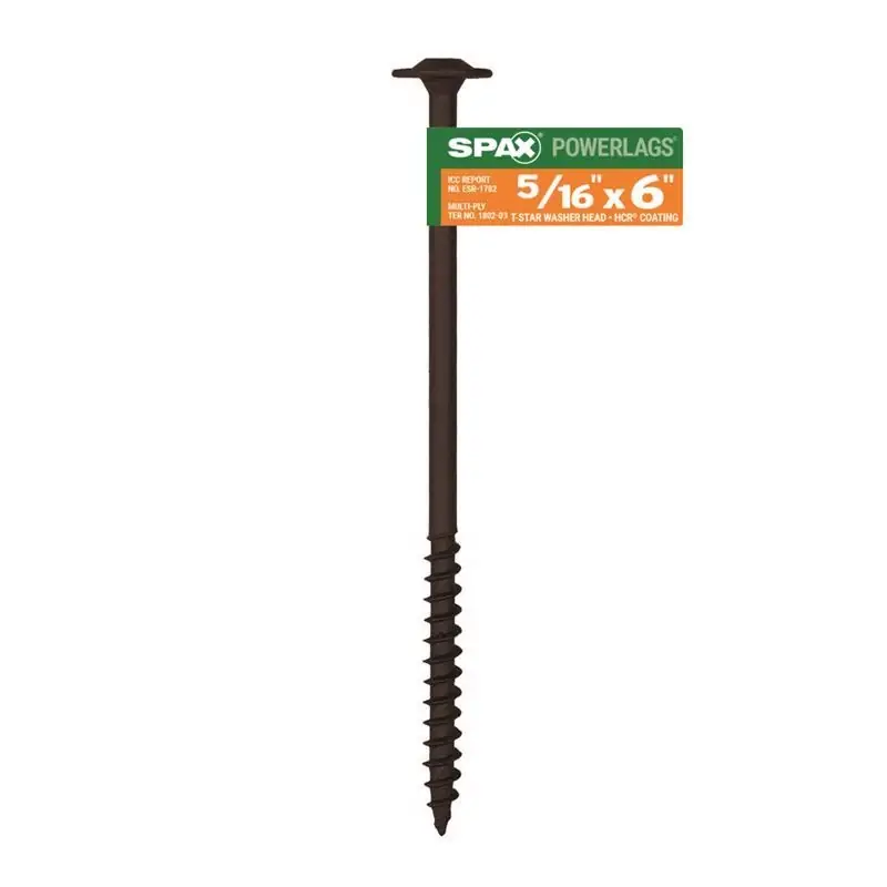 SPAX PowerLags 5/16 In. X 6 In. L Washer High Corrosion Resistant Carbon Steel Lag Screw 1 Pk