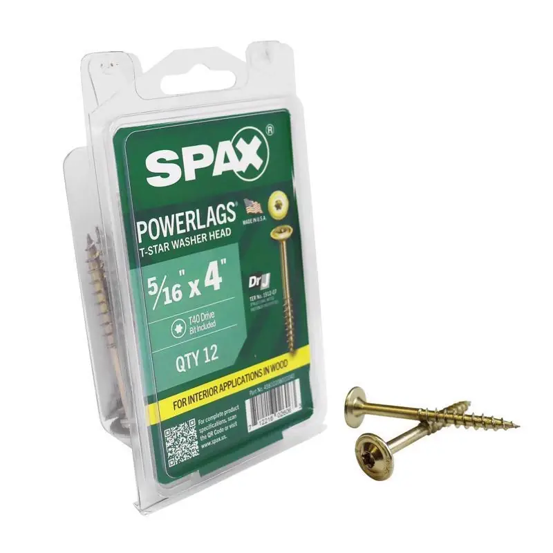 SPAX PowerLags 5/16 In. X 4 In. L Washer Yellow Zinc Carbon Steel Lag Screw 12 Pk