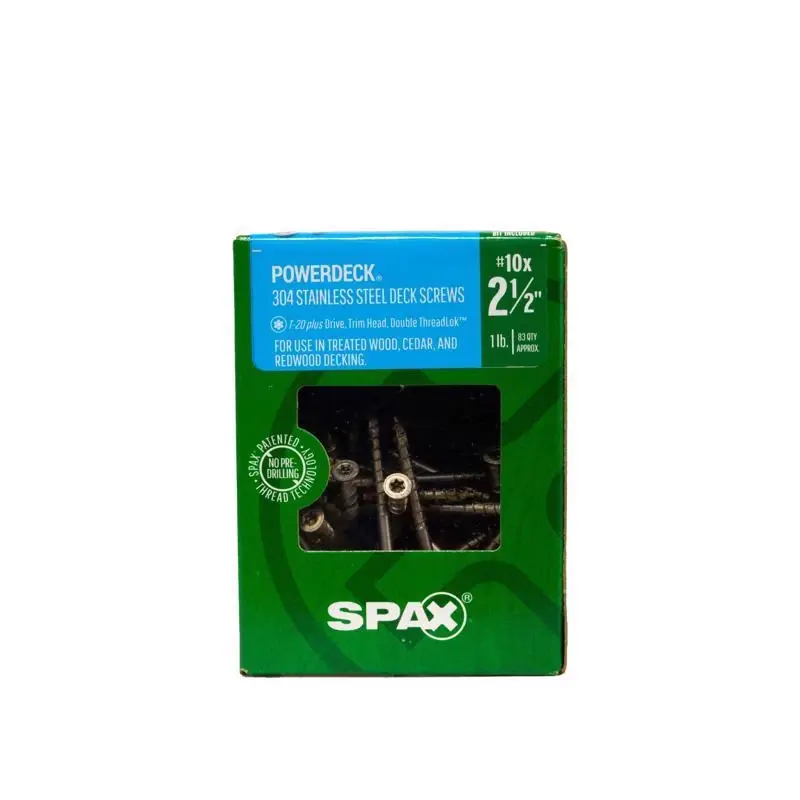 Powerdeck No. 10 X 2-1/2 In. Silver Star Trim Head Deck Screws - 83 Pieces
