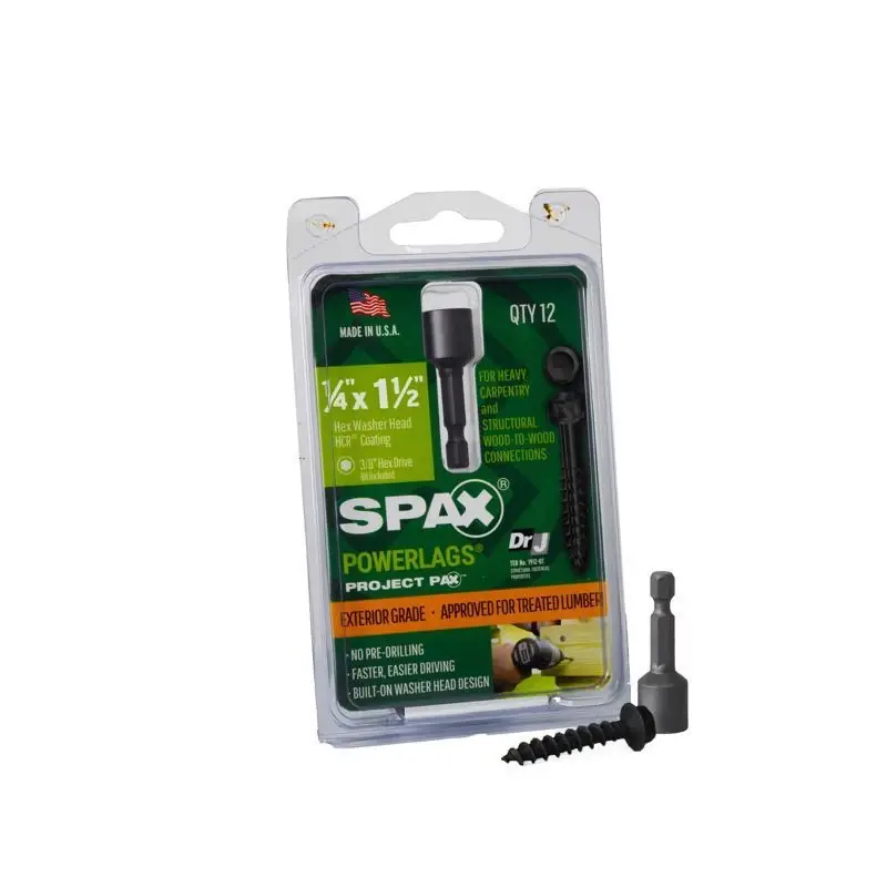 SPAX PowerLags 1/4 In. X 1-1/2 In. L Washer High Corrosion Resistant Carbon Steel Lag Screw 12 Pk