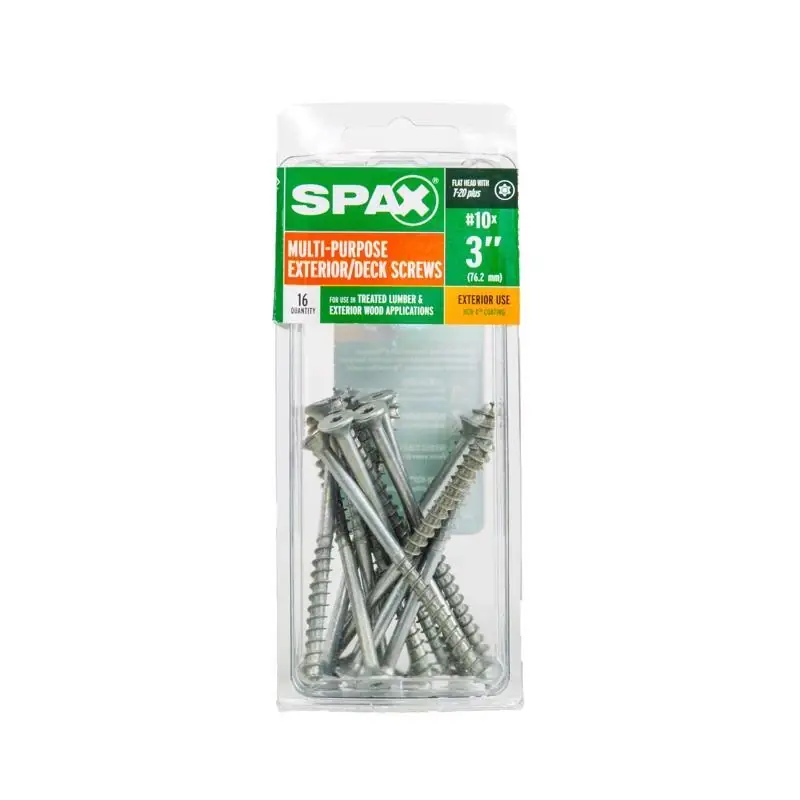 SPAX No. 10 In. X 3 In. L Gray Star Flat Head Deck Screws 16 Pk