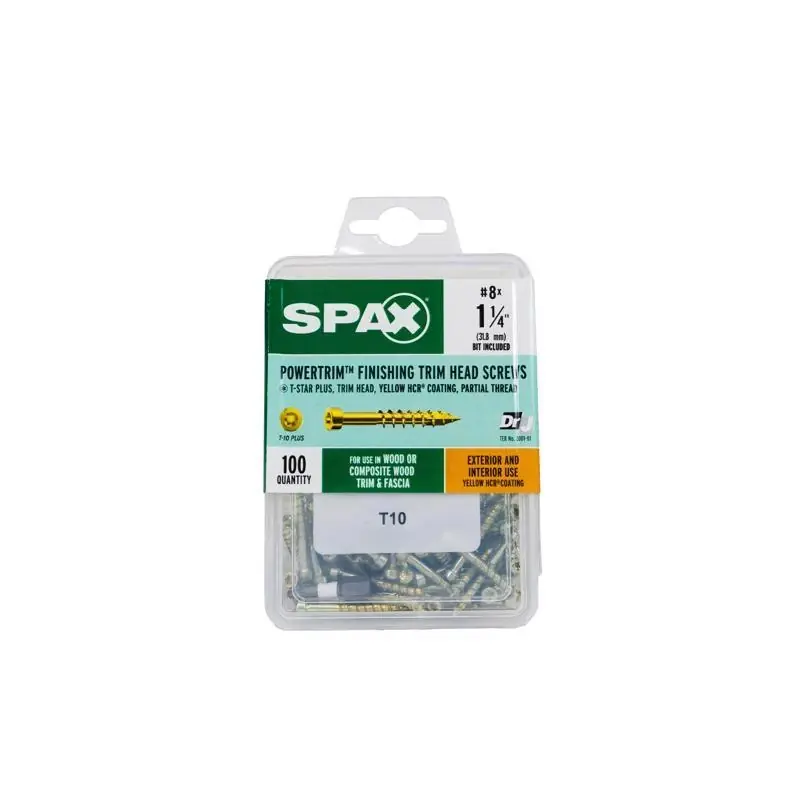 SPAX PowerTrim No. 8 In. X 1-1/4 In. L Star Round Head Serrated Trim Screws