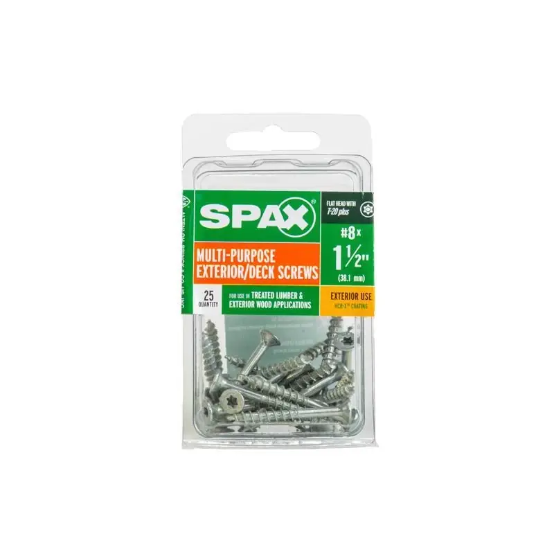 SPAX No. 8 In. X 1-1/2 In. L Gray Star Flat Head Deck Screws 25 Pk