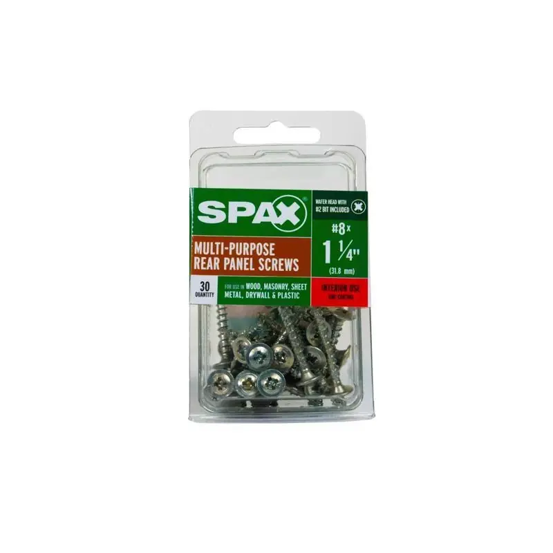 SPAX No. 8 X 1-1/4 In. L Phillips/Square Zinc-Plated Serrated Multi-Material Screw 30 Pk