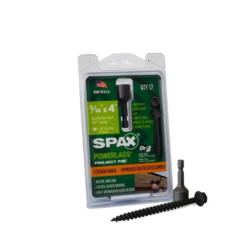 SPAX PowerLags 5/16 In. X 4 In. L Washer High Corrosion Resistant Carbon Steel Lag Screw 12 Pk