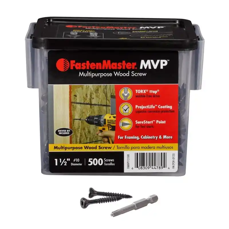 FastenMaster MVP 1-1/2 In. L Torx Ttap Self-Tapping Wood Screws 500 Pk