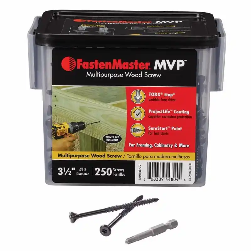 FastenMaster MVP 3-1/2 In. L Torx Ttap Self-Tapping Wood Screws 250 Pk