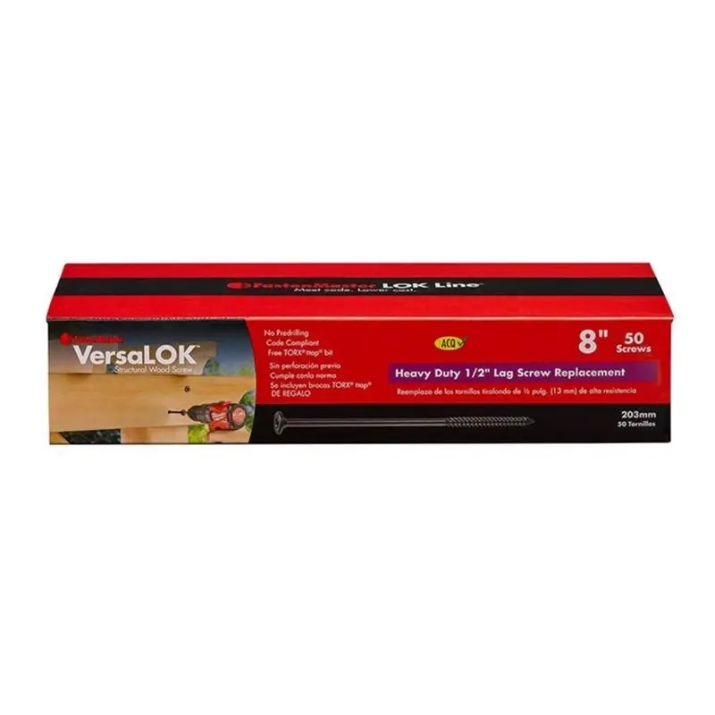 FastenMaster VersaLOK 8 In. L Torx Ttap Galvanized Coarse Structural Wood Screws 50 Pk