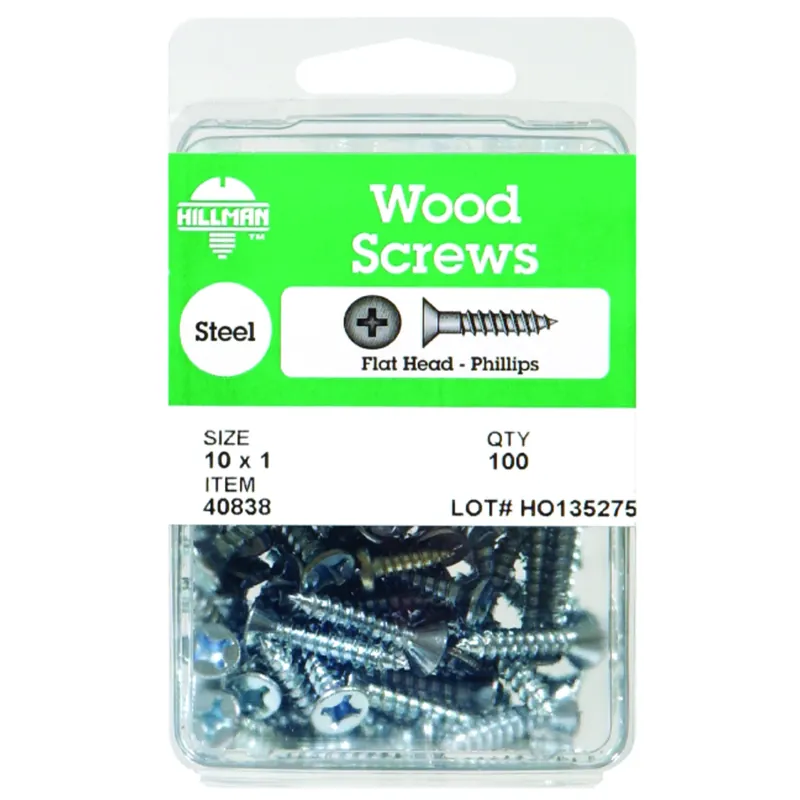 HILLMAN No. 8 X 1 In. L Phillips Zinc-Plated Coarse Wood Screws 1 Pk
