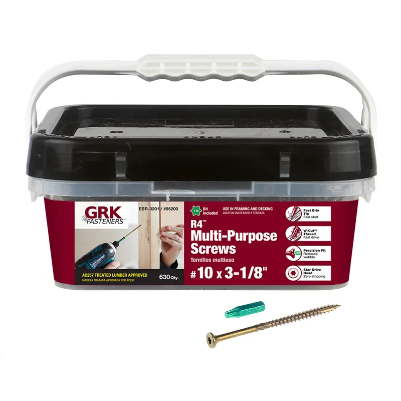 GRK Fasteners No. 10 In. X 3-1/8 In. L Star Flat Head W-Cut Multi-Purpose Screws
