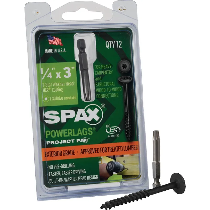 SPAX PowerLag 1/4 In. In. X 3 In. L T-30 Washer Head Serrated Structural Screws