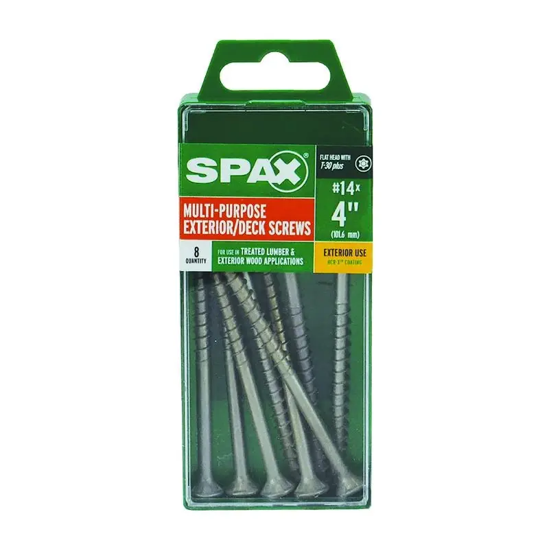 SPAX No. 14 In. X 4 In. L Gray Star Flat Head Deck Screws 8 Pk