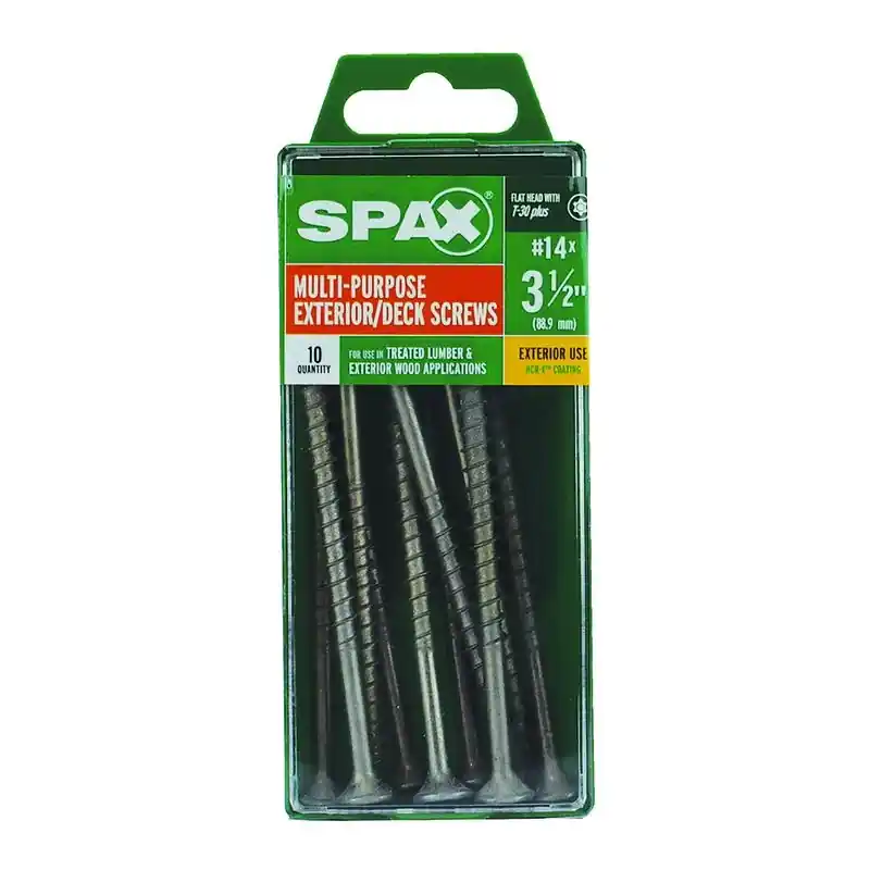 SPAX No. 14 In. X 3-1/2 In. L Gray Star Flat Head Deck Screws 10 Pk