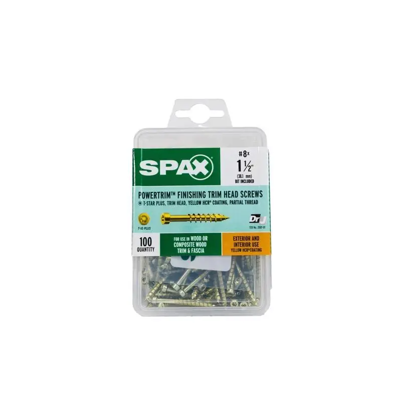 SPAX PowerTrim No. 8 In. X 1-1/2 In. L Star Round Head Serrated Trim Screws