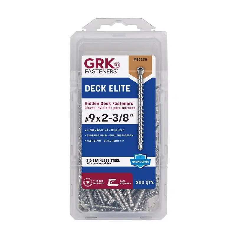 GRK Fasteners No. 9 In. X 2-3/8 In. L Star Flat Head Deck Screws 200 Pk