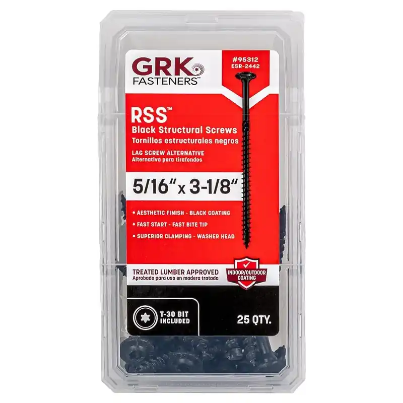 GRK Fasteners 5/16 In. X 3-1/8 In. L Star Climatek W-Cut Structural Wood Screws 25 Pk
