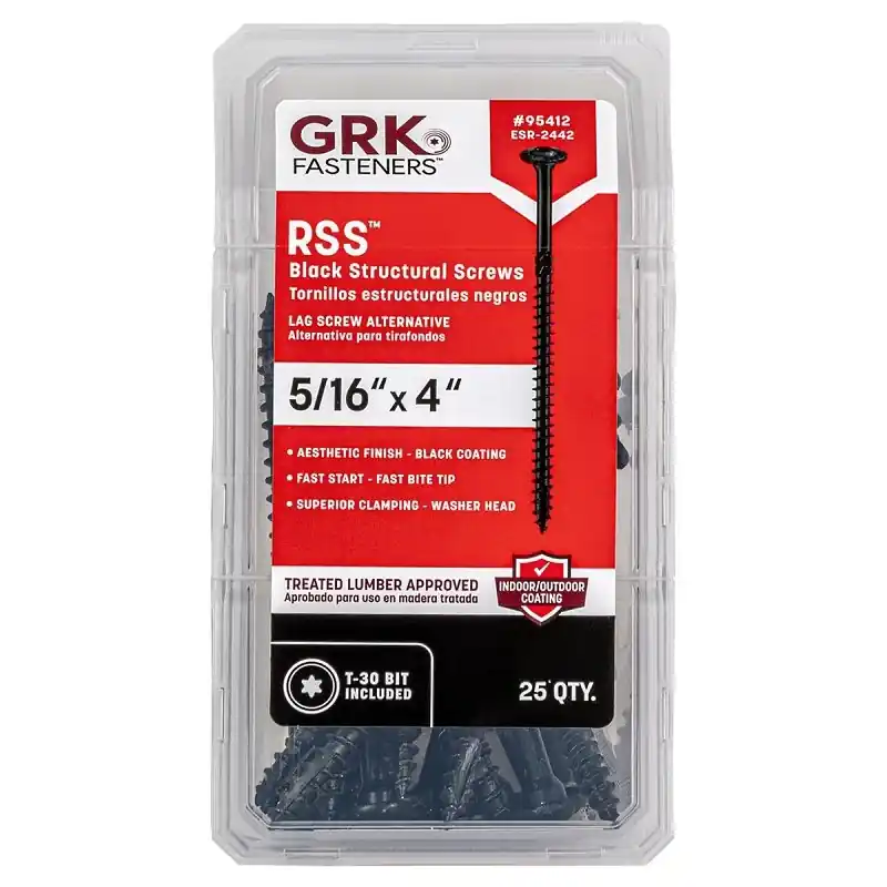 GRK Fasteners 5/16 In. X 4 In. L Star Climatek W-Cut Structural Wood Screws 25 Pk