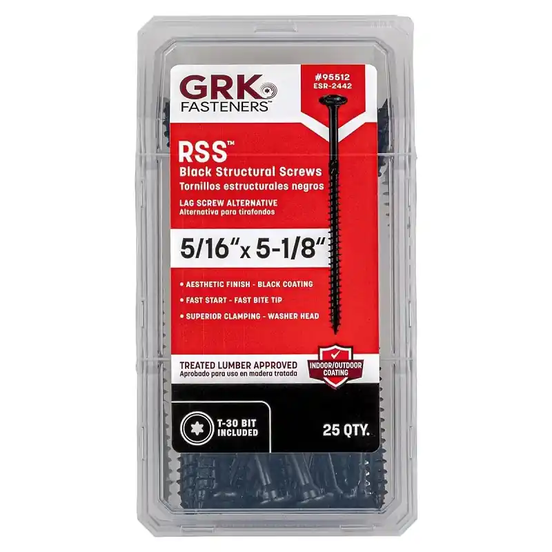GRK Fasteners 5/16 In. X 5-1/8 In. L Star Climatek W-Cut Structural Wood Screws 25 Pk