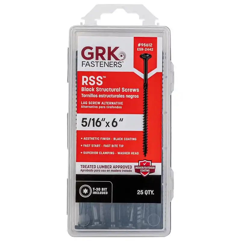 GRK Fasteners 5/16 In. X 6 In. L Star Climatek W-Cut Structural Wood Screws 25 Pk