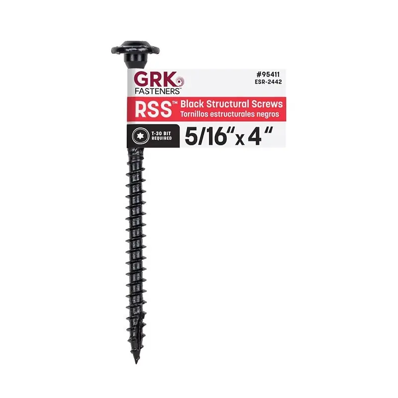 Grk Rss 5/16 In X 4 In Black Star Drive Washer Head Structural Screw