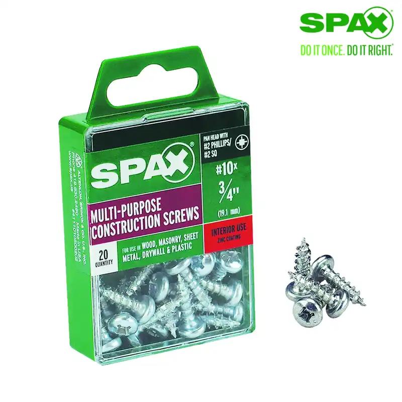 SPAX No. 10 X 3/4 In. L Phillips/Square Zinc-Plated Serrated Multi-Material Screw 20 Pk