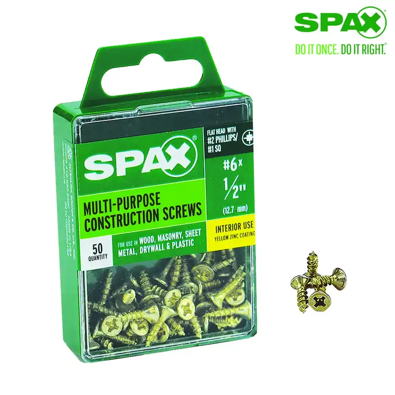 SPAX Multi-Material No. 6 Label X 1/2 In. L Unidrive Flat Head Serrated Construction Screws