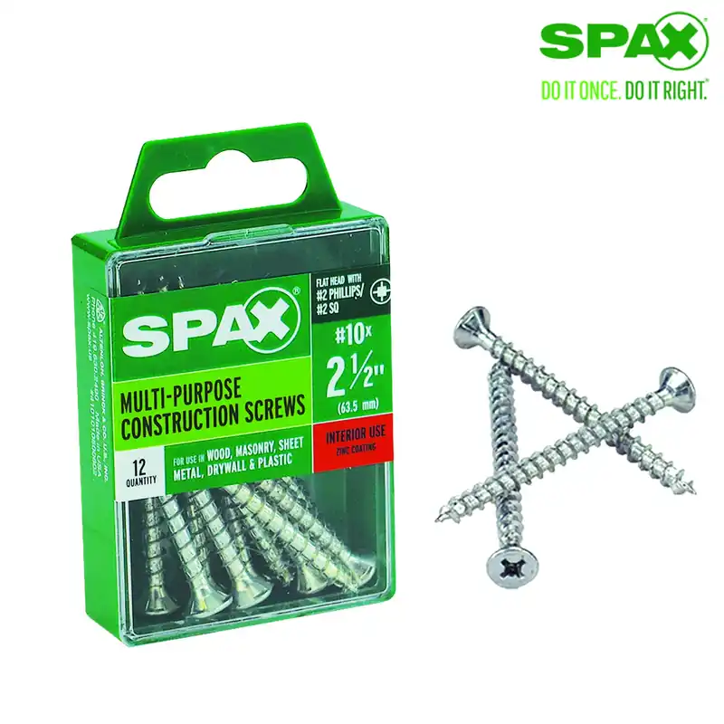 SPAX Multi-Material No. 10 Label X 2-1/2 In. L Unidrive Flat Head Serrated Construction Screws