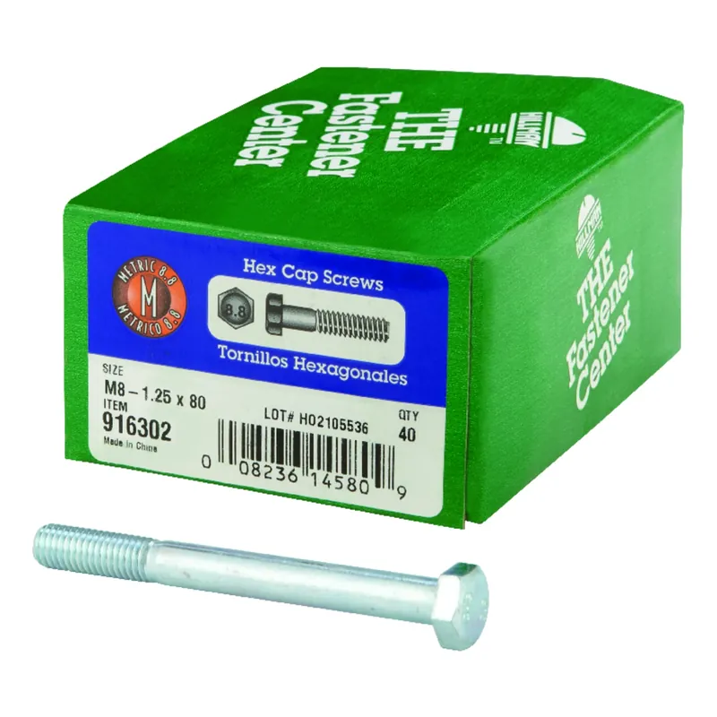 HILLMAN M8-1.25 Mm D X 80 Mm L Heat Treated Steel Hex Head Cap Screw 1 Pk