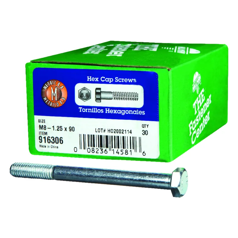 HILLMAN M8-1.25 Mm D X 90 Mm L Heat Treated Steel Hex Head Cap Screw 1 Pk