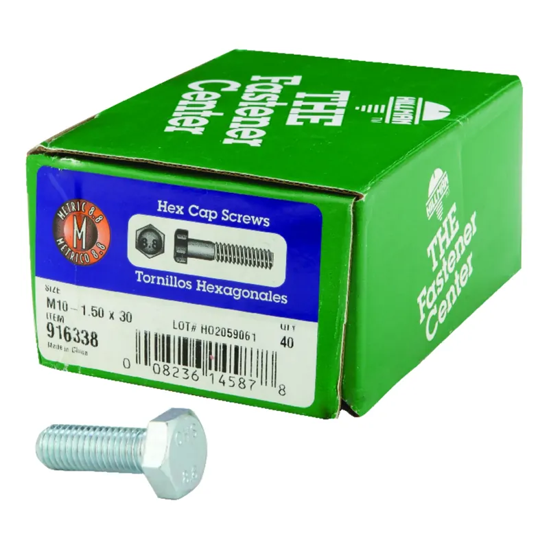 HILLMAN M10-1.50 Mm D X 30 Mm L Heat Treated Steel Hex Head Cap Screw 40 Pk