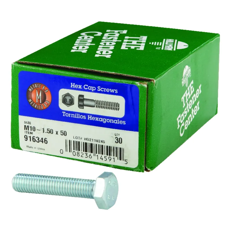HILLMAN M10-1.50 Mm D X 50 Mm L Heat Treated Steel Hex Head Cap Screw 30 Pk