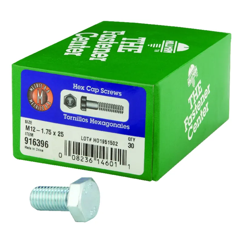 HILLMAN M12-1.75 Mm D X 25 Mm L Heat Treated Steel Hex Head Cap Screw 30 Pk