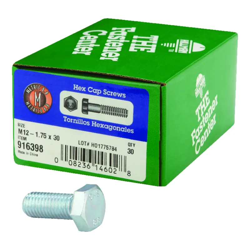 HILLMAN M12-1.75 Mm D X 30 Mm L Heat Treated Steel Hex Head Cap Screw 30 Pk