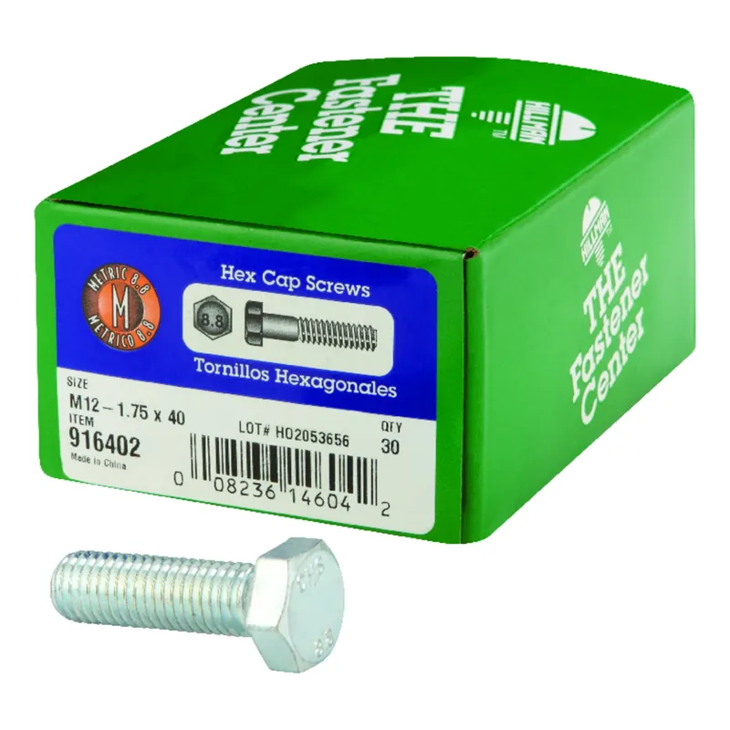 HILLMAN M12-1.75 Mm D X 40 Mm L Heat Treated Steel Hex Head Cap Screw 30 Pk