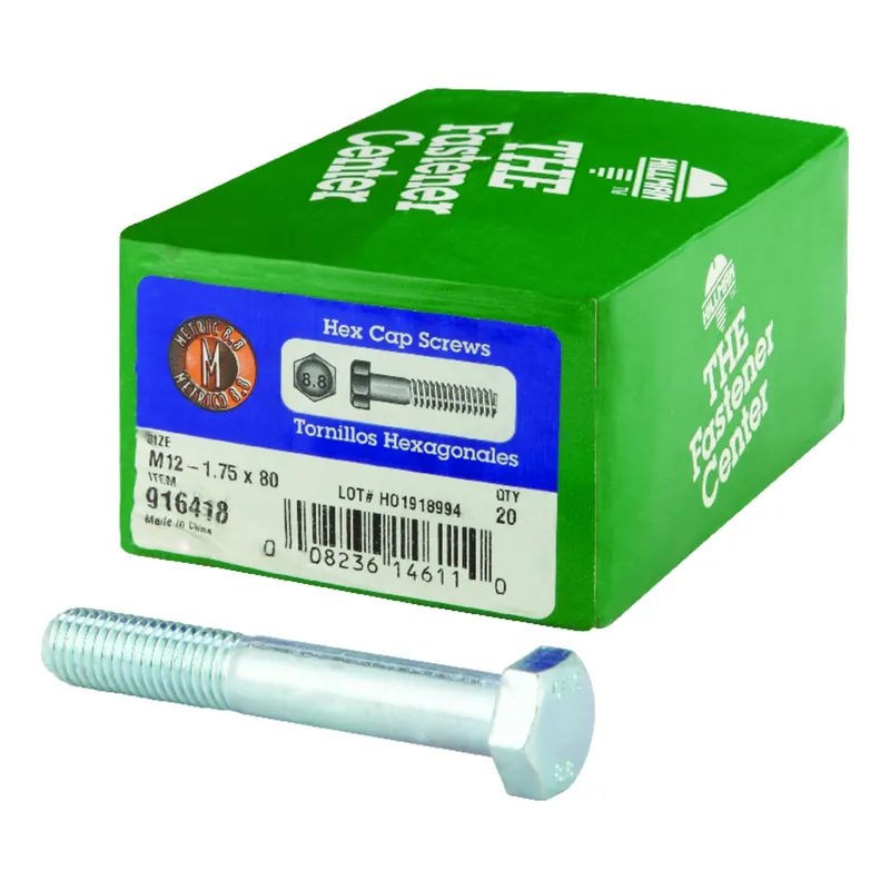 HILLMAN M12-1.75 Mm D X 80 Mm L Heat Treated Steel Hex Head Cap Screw 20 Pk