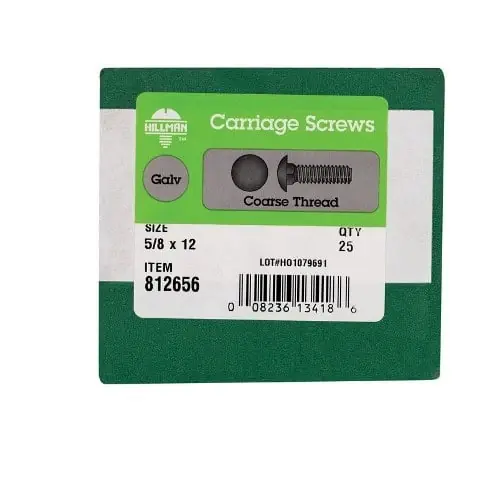 HILLMAN 5/8-11 In. X 12 In. L Hot Dipped Galvanized Steel Carriage Bolt 25 Pk