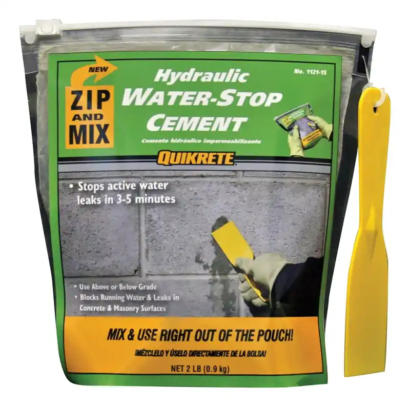 Quikrete Zip N Mix Hydraulic Water Stop Cement 2 Lb Gray