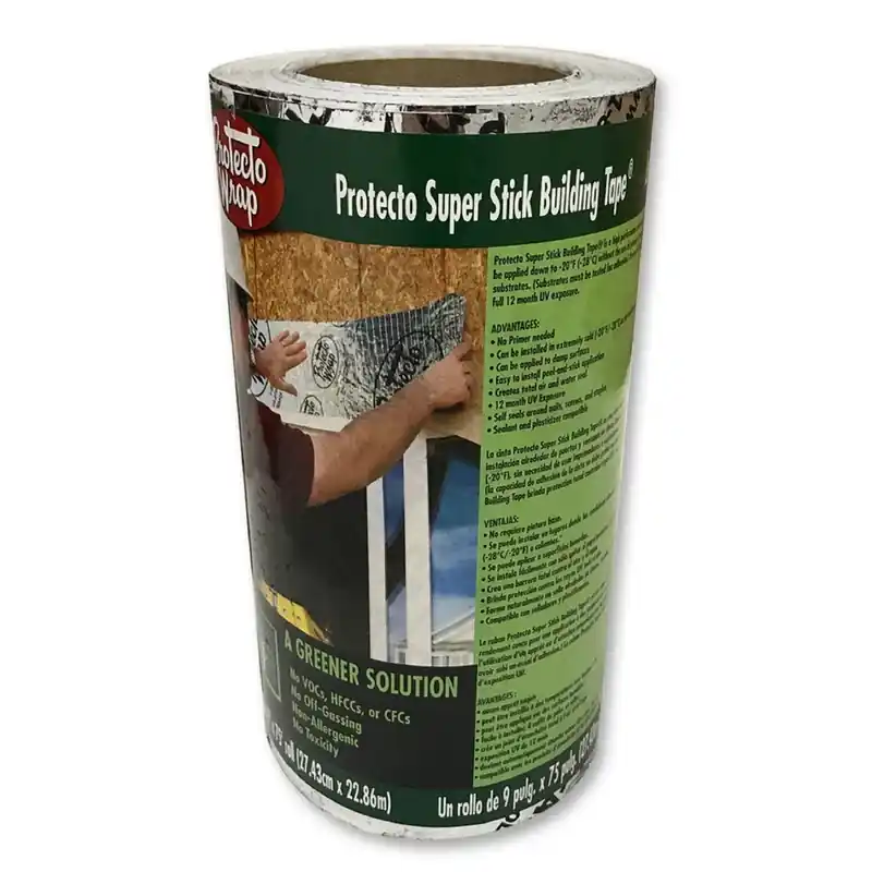 Protecto Wrap Super Stick 9 In. W X 75 Ft. L Synthetic Flashing Tape Silver