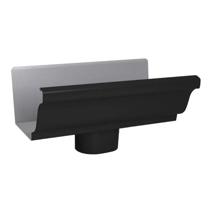 Amerimax 5.75 In H X 5.5 In W X 10 In L Black Aluminum K Style Gutter End With Drop