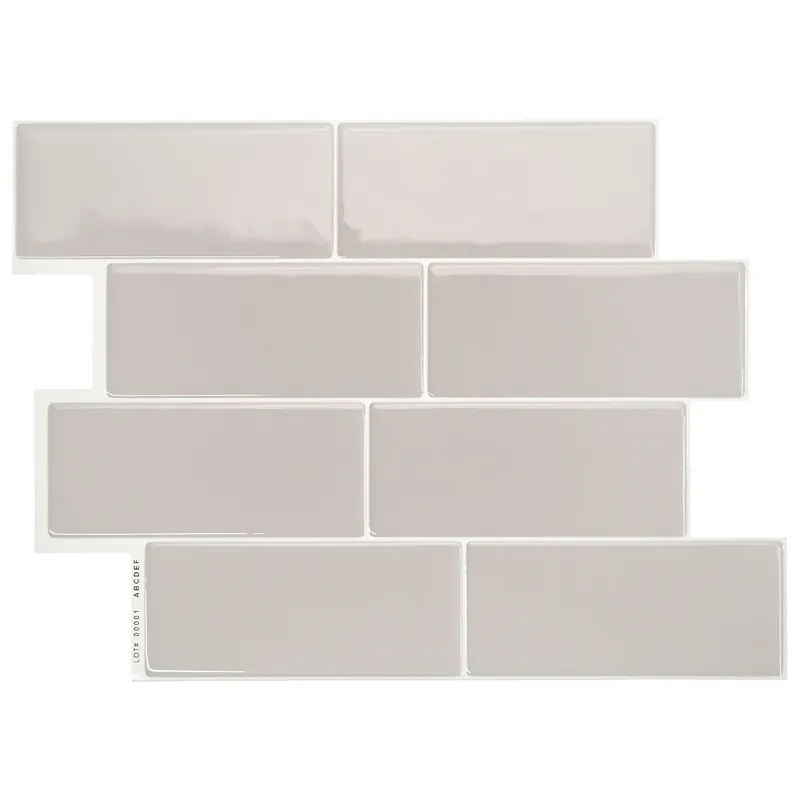 Smart Tiles 8.38 In. W X 11.56 In. L Gray Mosaic Vinyl Adhesive Wall Tile 4 Pc