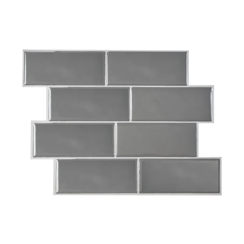 Smart Tiles 8.38 In. W X 11.56 In. L Gray Mosaic Vinyl Adhesive Wall Tile 4 Pc