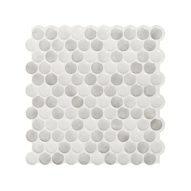 Smart Tiles 8.95 In. W X 8.97 In. L Gray Glazed Vinyl Adhesive Wall Tile 4 Pc
