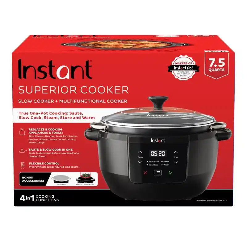 Instant Pot 7.5 Quart Black/silver Programmable Multi-functional Slow Cooker